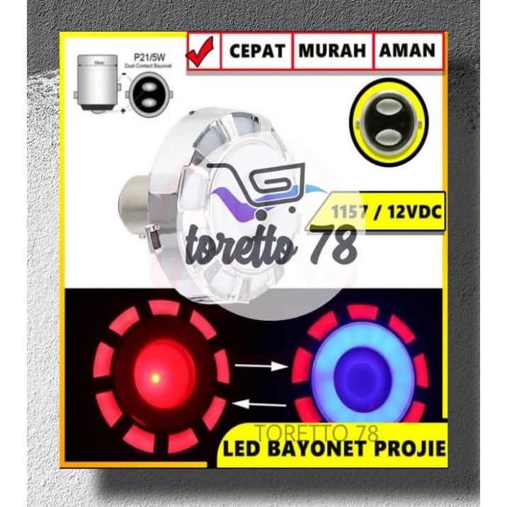 Lampu Rem Bayonet Mini Projie 1157 Kaki 2 Projie 12V