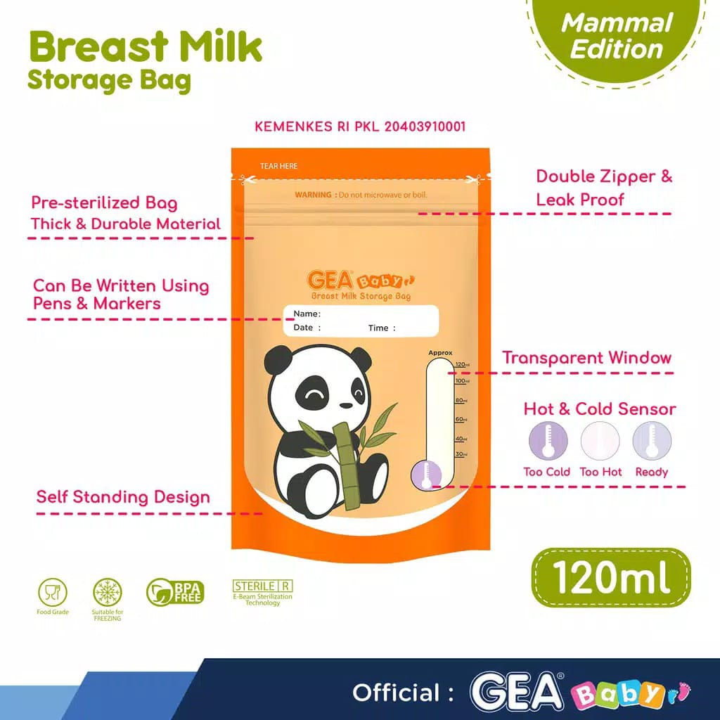 GEA Baby Kantong Asi 120ml Breast Milk