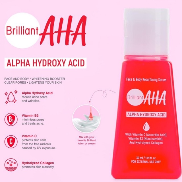 AHA Serum Brilliant Skincare ORIGINAL 100%