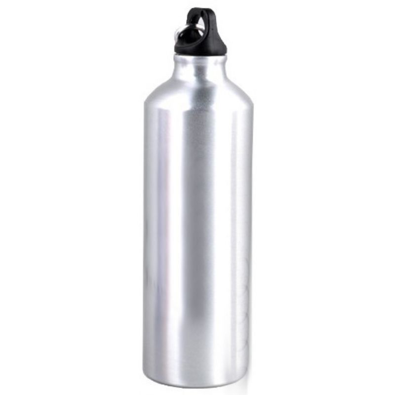 Botol Minum Olahraga Aluminium 750ml Dengan Karabiner - H2GO - Silver