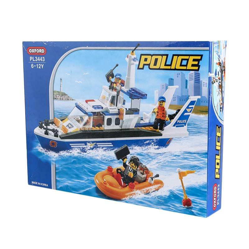 ORIGINAL Oxford Police Boat (Lego Bricks) Mainan Anak