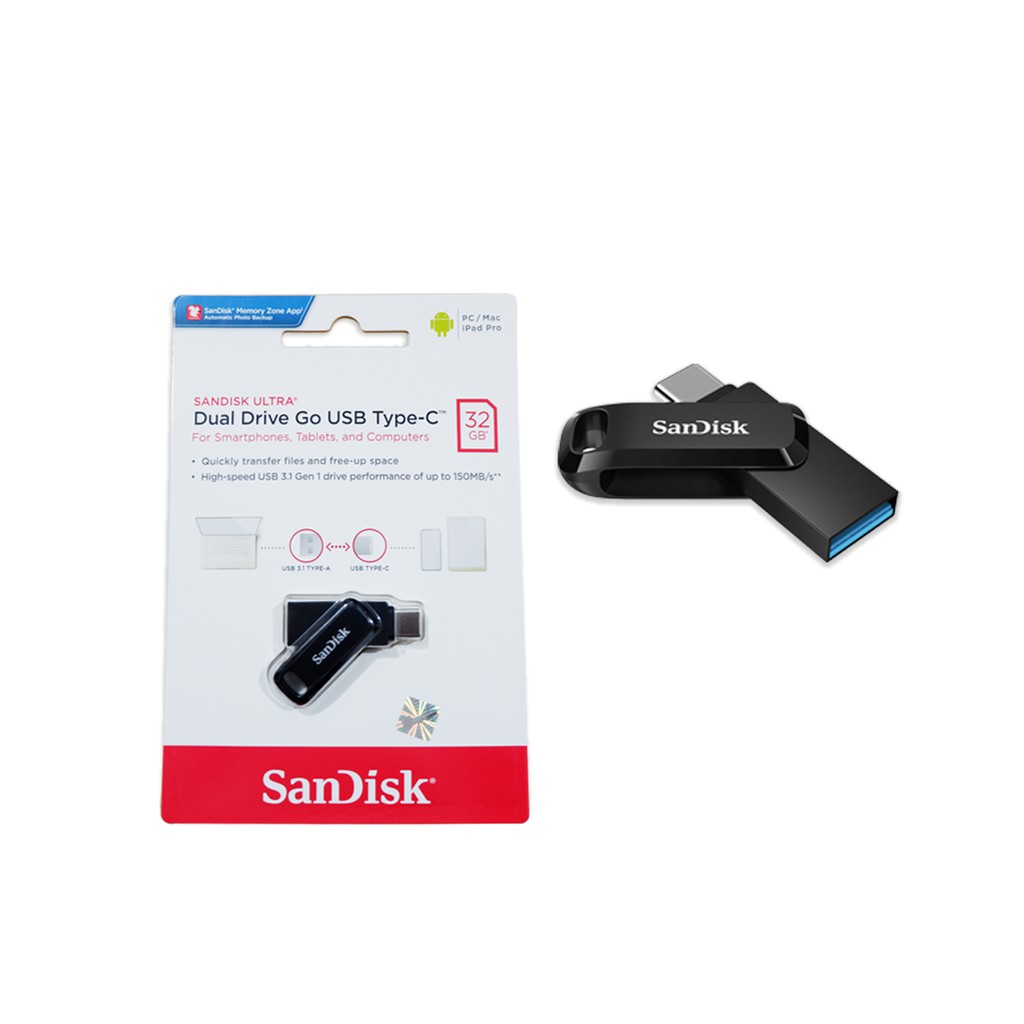 ORIGINAL SANDISK OTG TYPE C GO 32GB DUAL DRIVE FLASHDISK / USB 3.1