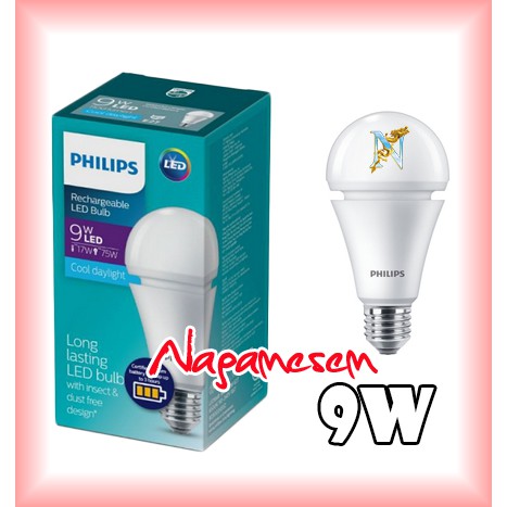 Lampu Philips LED Emergency 9w Rechargeable 9W 6500k Putih 9 Watt 9watt KHUSUS P. JAWA