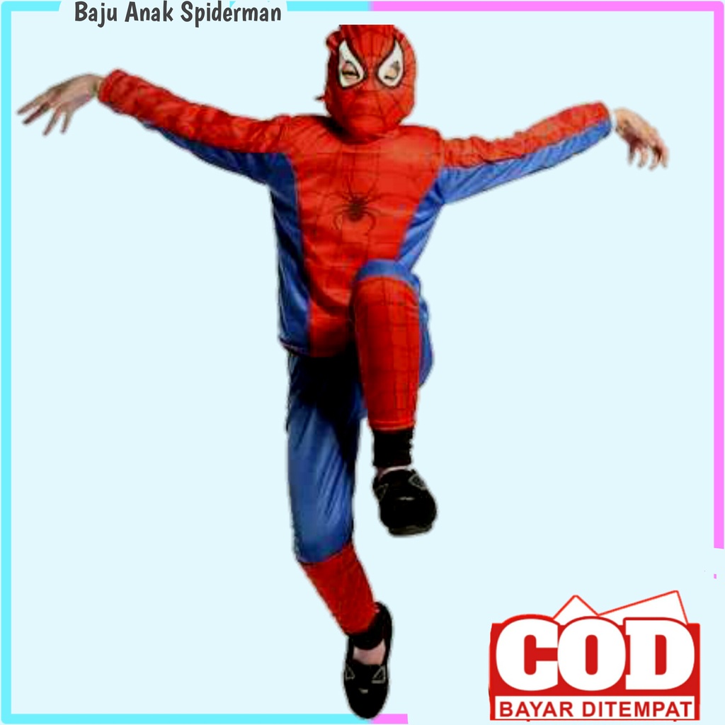 kostum spederman anak laki lengkap