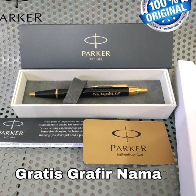 

Super Seller-84 pulpen mewah Parker original black gold gratis Grafir nama