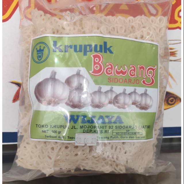 

Kerupuk / Krupuk Bawang Putih Kotak Wijaya Sidoarjo 500gr