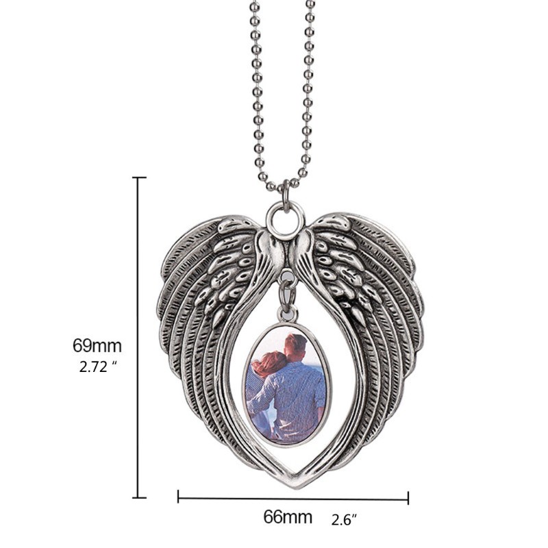 Glitter Angel Wing Sublimation Blank Pendant Heat Transfer Double-sided Printing Car Hanging Ornaments for Auto Home Decorations