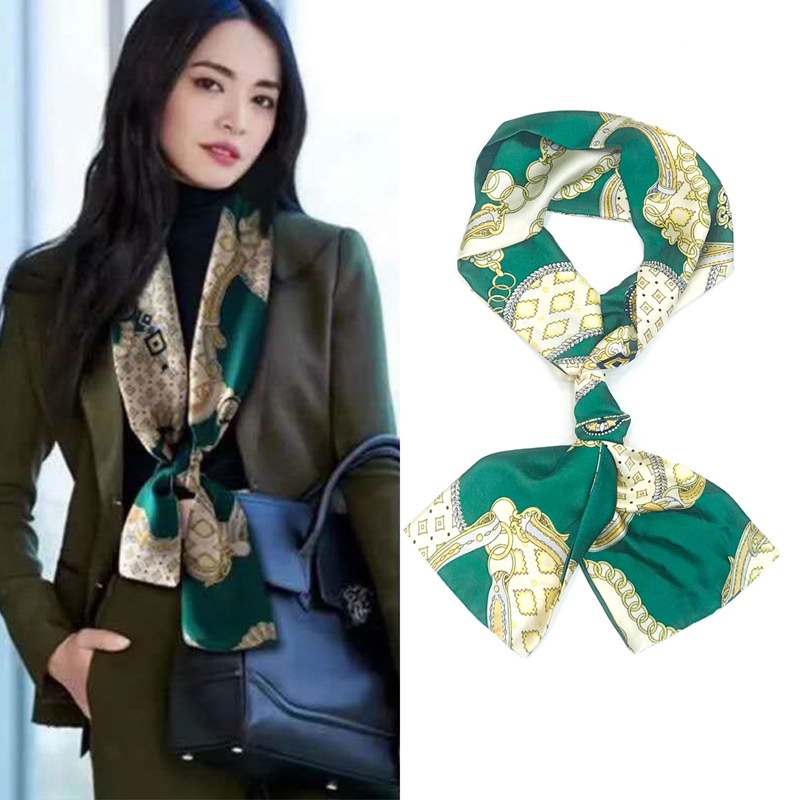 Syal Scarf Leher / Syal Scarf Rambut Kepala Bahan Silk Immitation / Syal Scarf Wanita Korean Fashion Style Impor / Scraf Leher / Scarf Tas Wanita