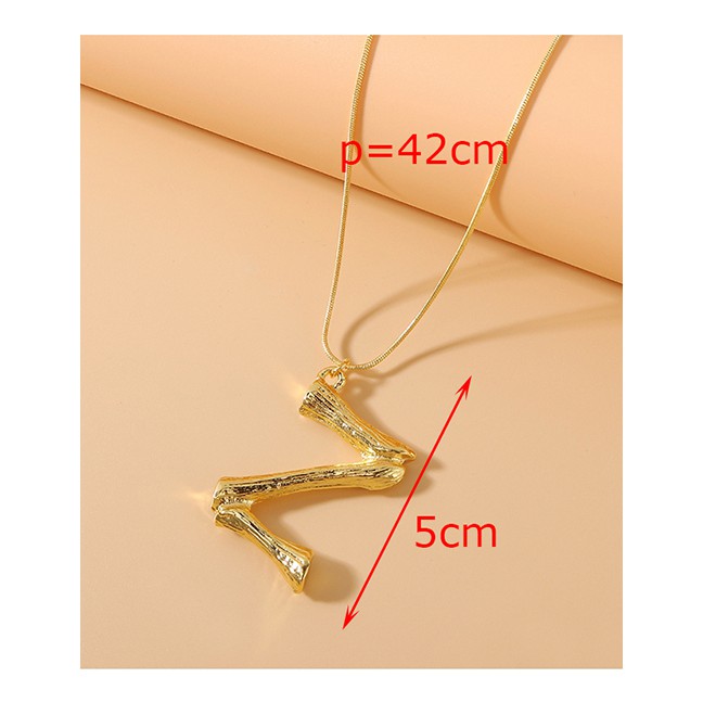 LRC Anting Tusuk Fashion Golden Alphabet A-NGeometric shaped Alloy Earrings Y64267