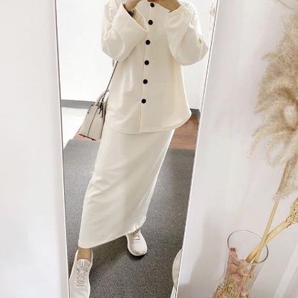 VTZEN - ZEC OOTD Wanita Dress CHIKA / Dress Inner Span / Dress Polos Casual / Dress Wanita Hijab / D