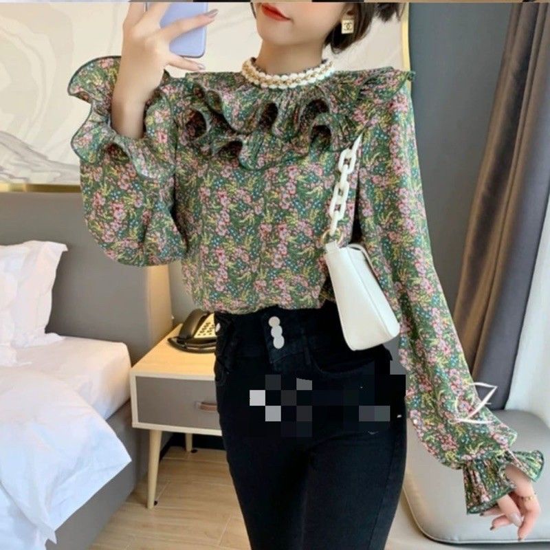 MDLV ~ 8580 Axalea Layer Collar Top Women Blouse Twiscone Import Blouse Premi Flower Blouse Atasan Twiscone Atasan Lengan Panjang Fashion Import