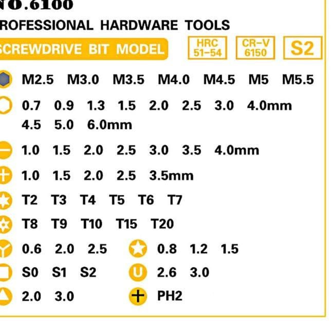 Obeng Set Reparasi 60 in 1 - 6100A servis hp dan laptop