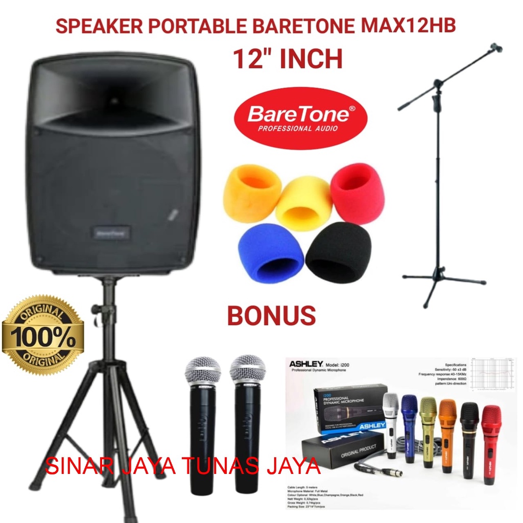 Speaker aktif baretone 12 inch max 12 hb protable max12hb Speaker aktiv original