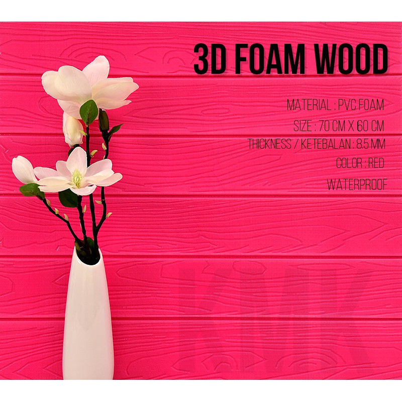 3D FOAM BRICK FOAM KAYU RED UKURAN 70CM X 60CM