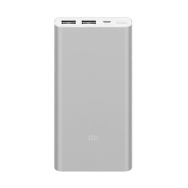 Powerbank Xiaomi Mi Pro 10000mAh SLIM USB Power bank ORIGINAL - Hitam silver