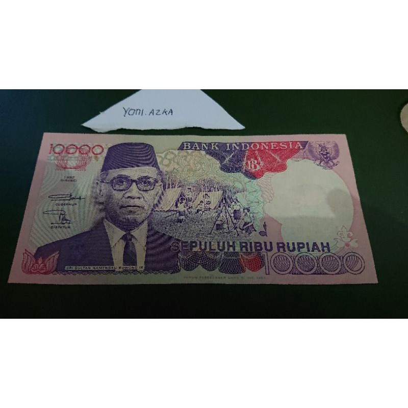 10000 rupiah hamengku buwono tahun 1992 imp 1993