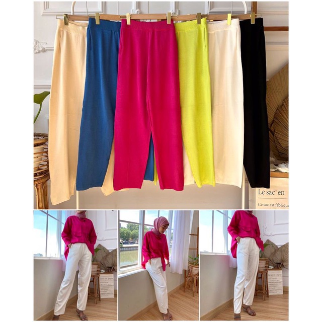 celana rajut knit import premium