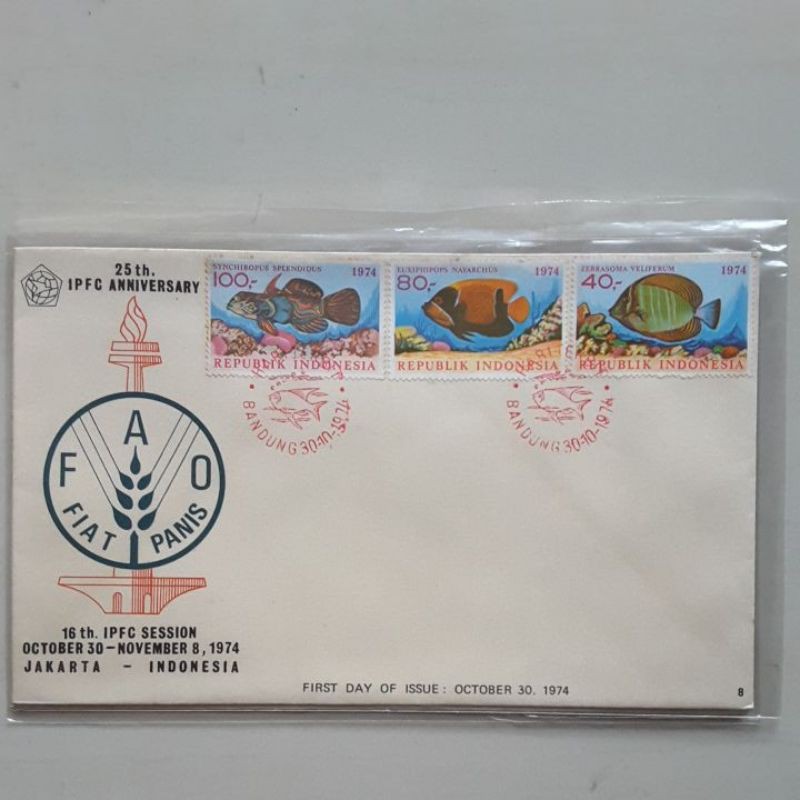 

Perangko SHP ikan hias laut 1974 FDC 1 sampul rare IPFC session