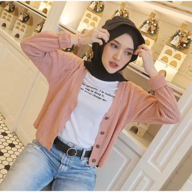 cardigan rajut CROP Outwear atasan wanita  #bajurajutmurah