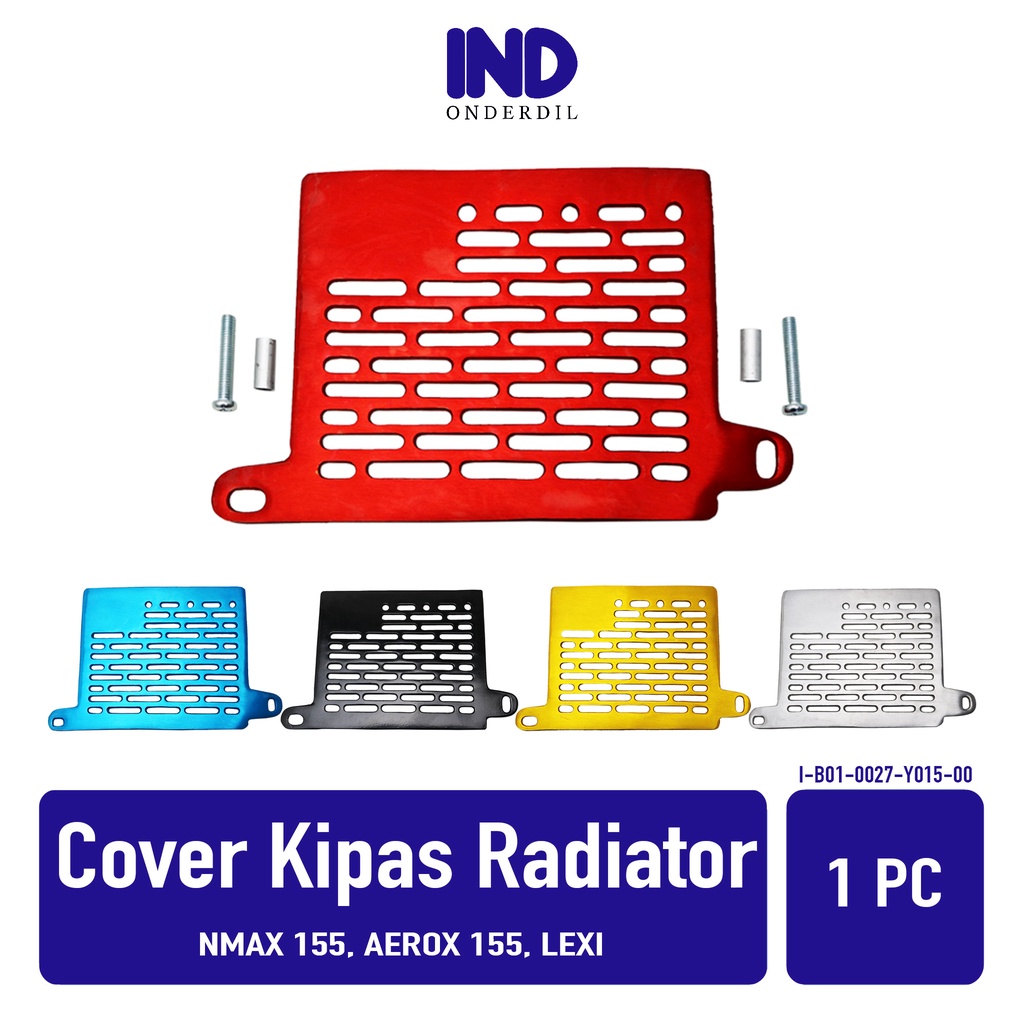 Tutup-Cover Kipas Radiator-Mesin Variasi Full CNC NMAX Lama-New &amp; Aerox 155 &amp; Lexi Merah-Hitam-Silver-Biru-Emas