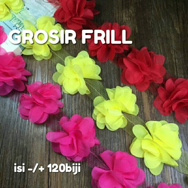 GROSIR FRILL 10 YARD isi 120-130pcs