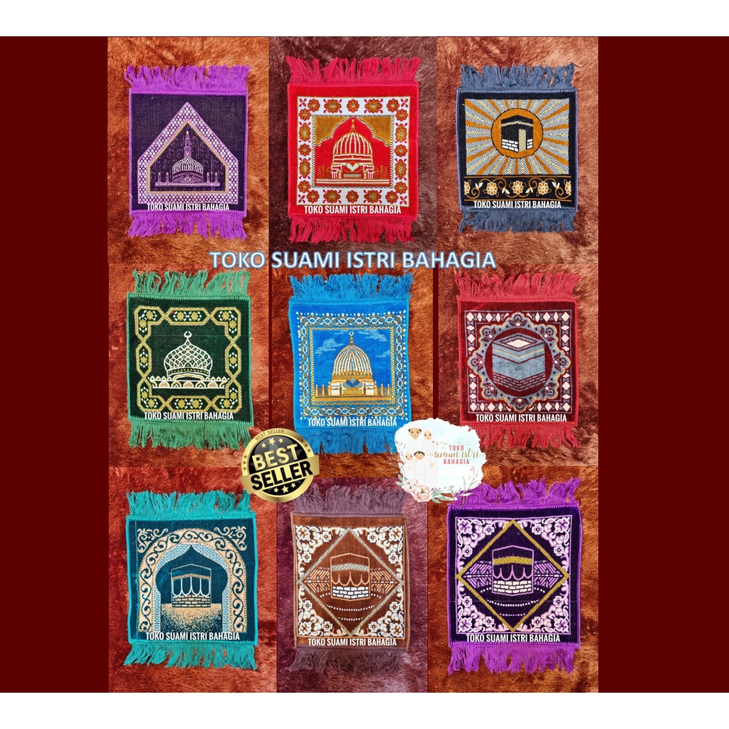 Sajadah Turkish Persegi Grade B 35 x 35 Cm Turki Muka Kepala Kecil Travel Muka Anak Oleh Haji Tebal