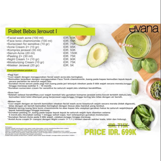 Paket bebas jerawat 1 Evana Beauty Care