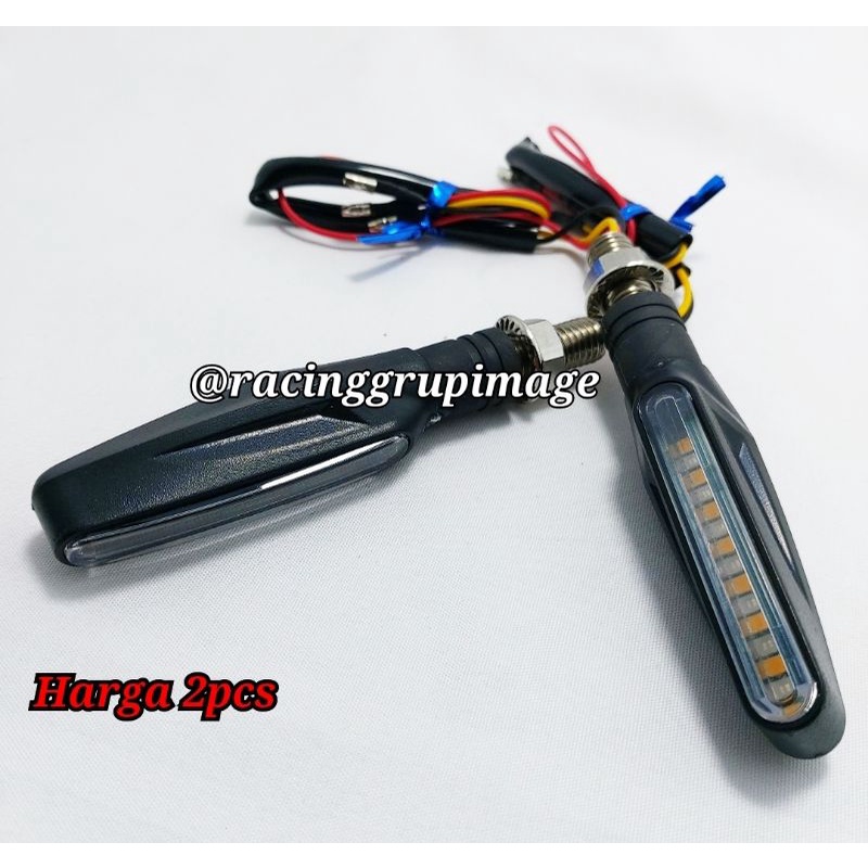 Lampu LED sein running sen 2 warna senja sein model moge watwrproof universal sport