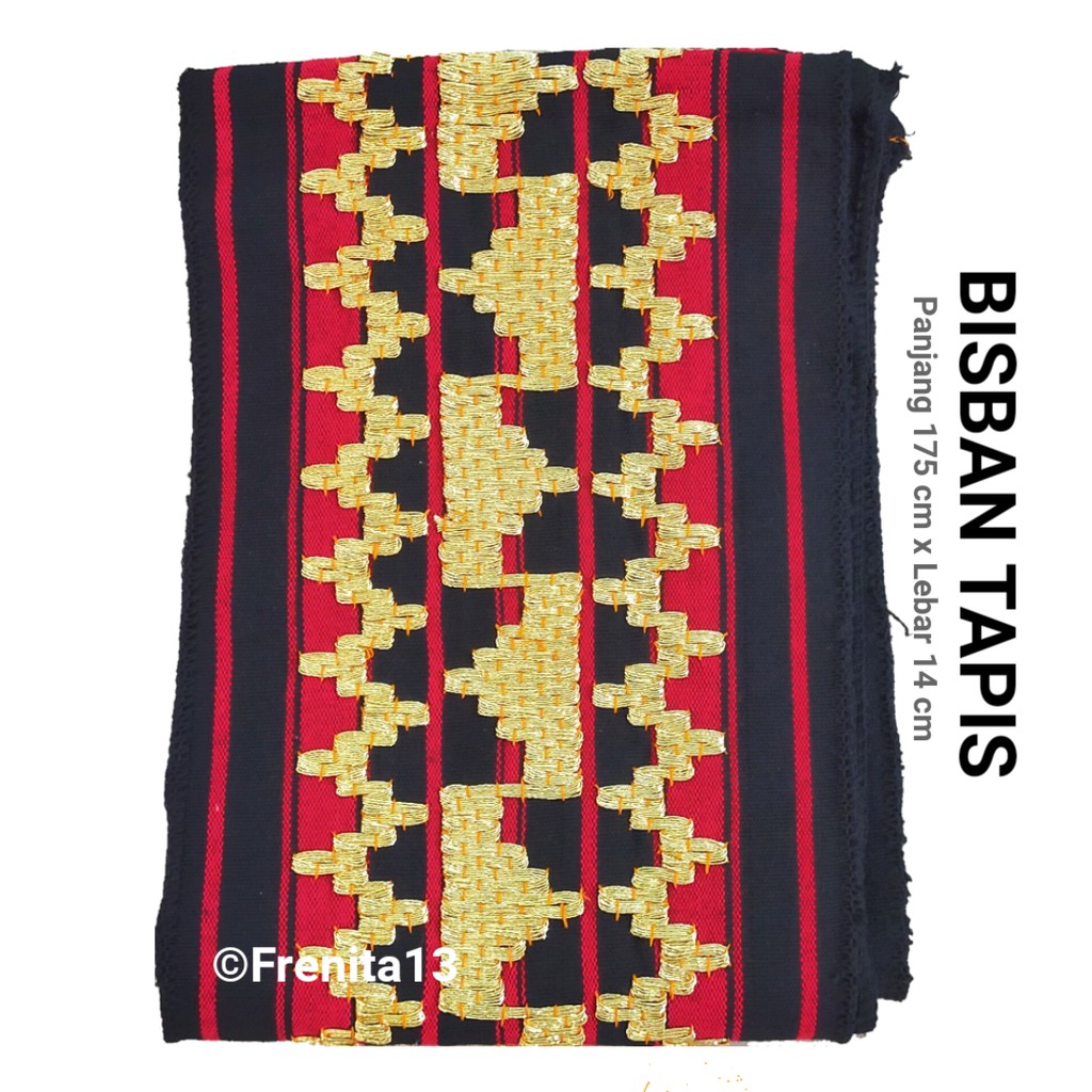 [BISA COD] Bisban / Selendang / List Tapis Khas Lampung asli Sulaman-Ketik tajuk hitam