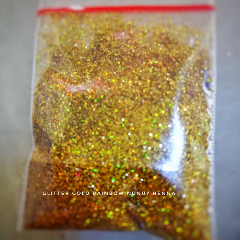 Glitter hologram gold rainbow kilau mevvah