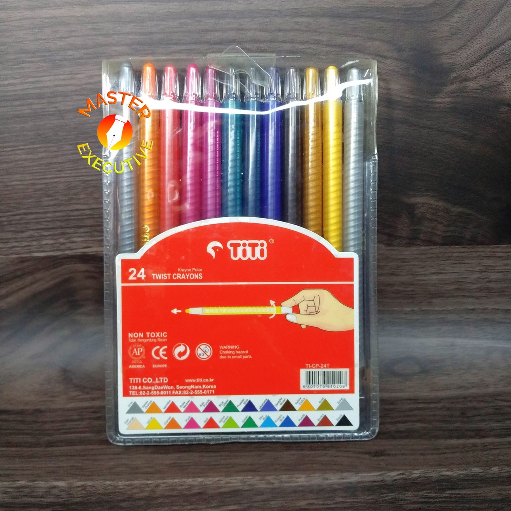 Titi Krayon Putar Minyak 24 Warna / Twist Crayon 24 Colors Oil Pastels