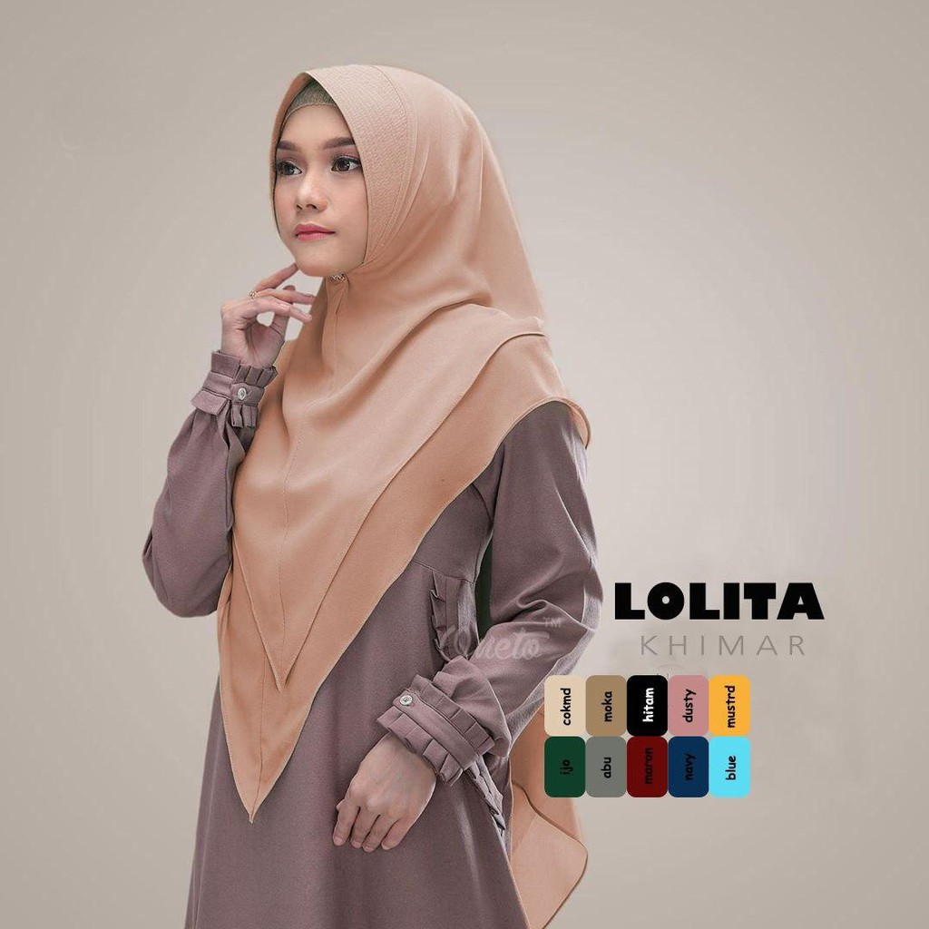 KHIMAR SISESA LOLITA JILBAB INSTAN / KHIMAR SYARI PINGUIN / KHIMAR PET / KERUDUNG CORONA