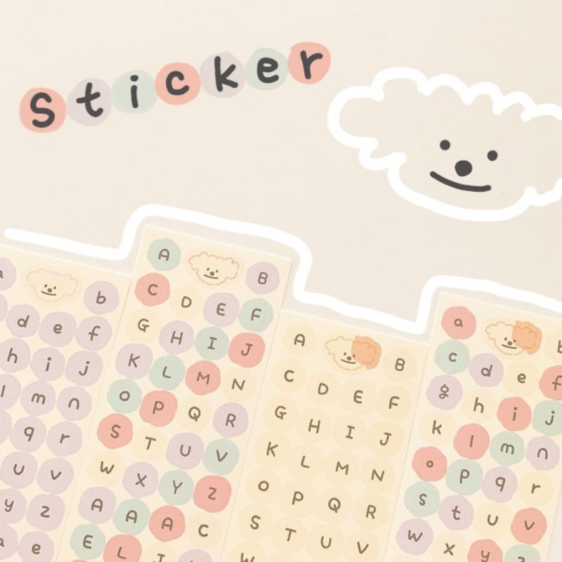 

Stiker alphabet huruf motif lucu untuk jurnal atau bujo deco