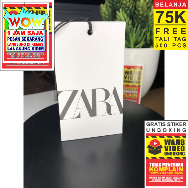 

ZARA UNDER LOGO SIZE L LARGE TAG SUPER PREMIUM CO 1X DI KIRIM 600PCS