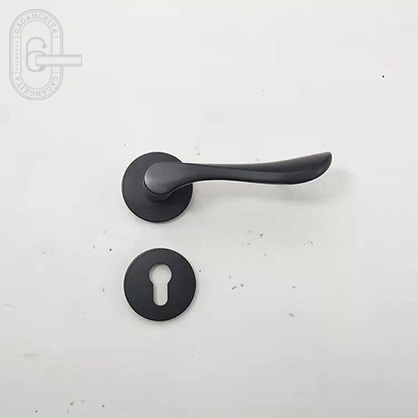 Gagang Pintu 1set siap pasang, Coating Door Lever Handle Pintu Roses Hitam Coating Terbaru Ukuran Panjang