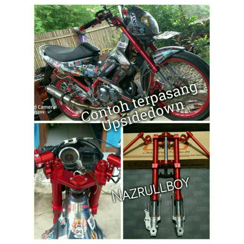 Upside Down Satria Fu full Cnc shock depan Upsidown DELKEVIC