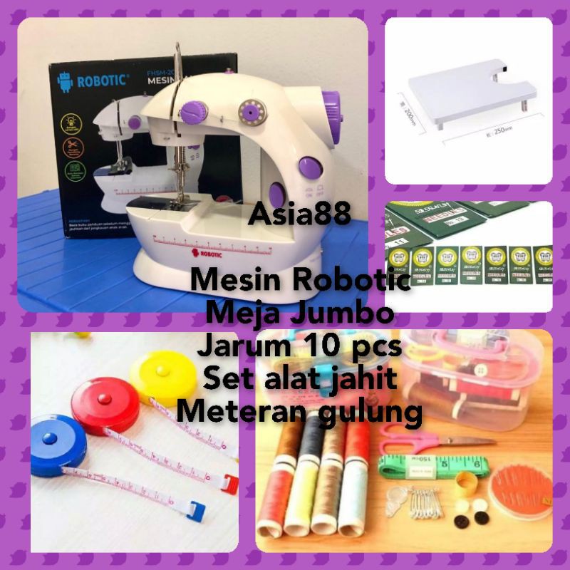 BISA COD (BAYAR DITEMPAT) Mesin Jahit Mini Portable 202 FREE MEJA BESAR METERAN JARUM