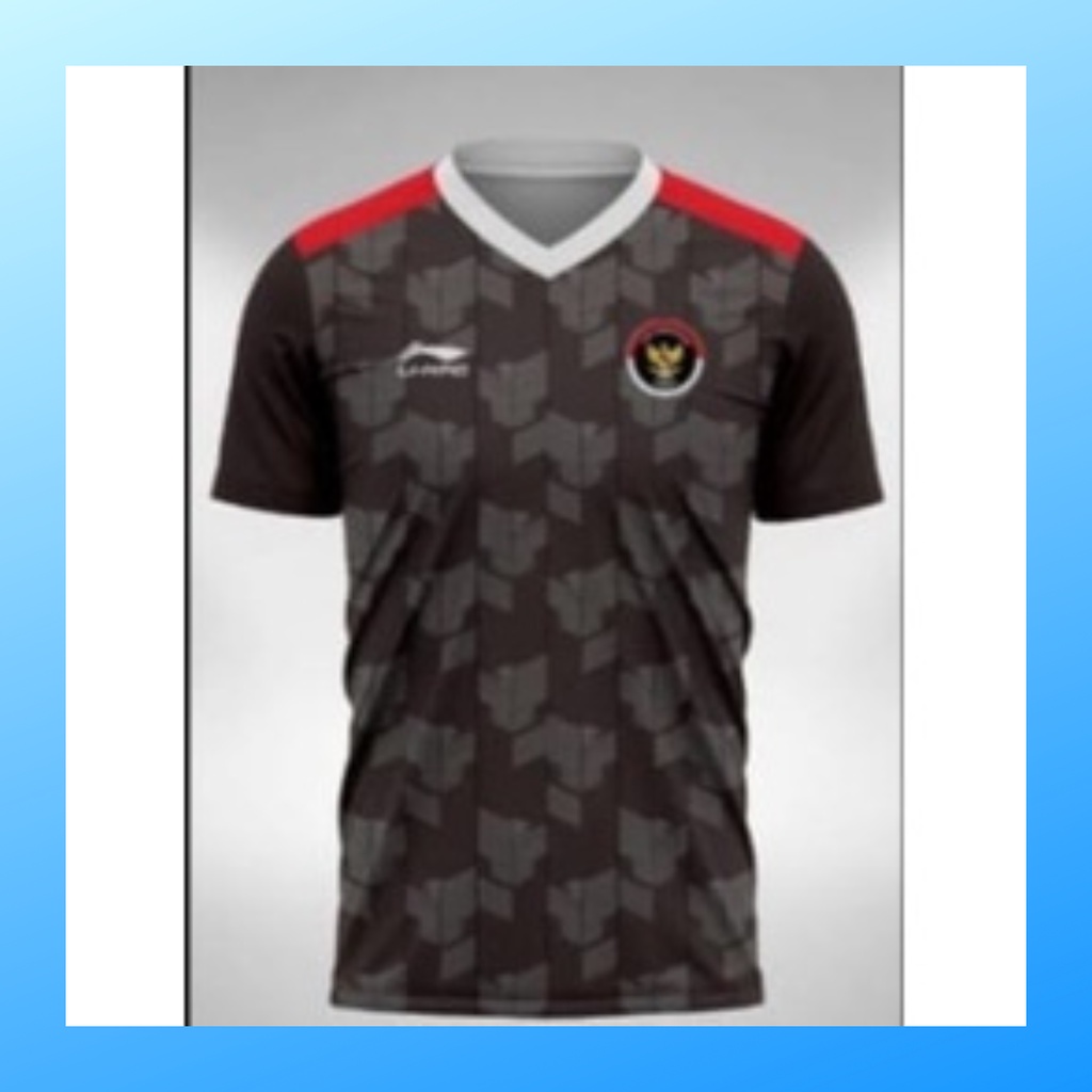 jersey futsal pria kaos sepak bola baju dan celana setelan wanita dewasa t-shirt outfit seragam sea games jarsey kostum olahraga pakaian apparel print sport jersy soccer casual jersi suit LNB101 hitam