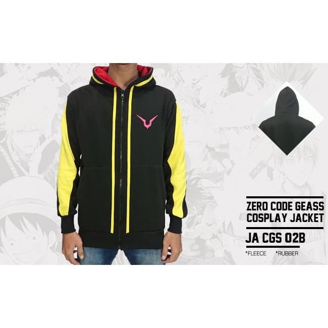 Jaket Hoodie Kupluk Anime Code Geass Zero Cosplay Hitam Jacket JA CGS 02B