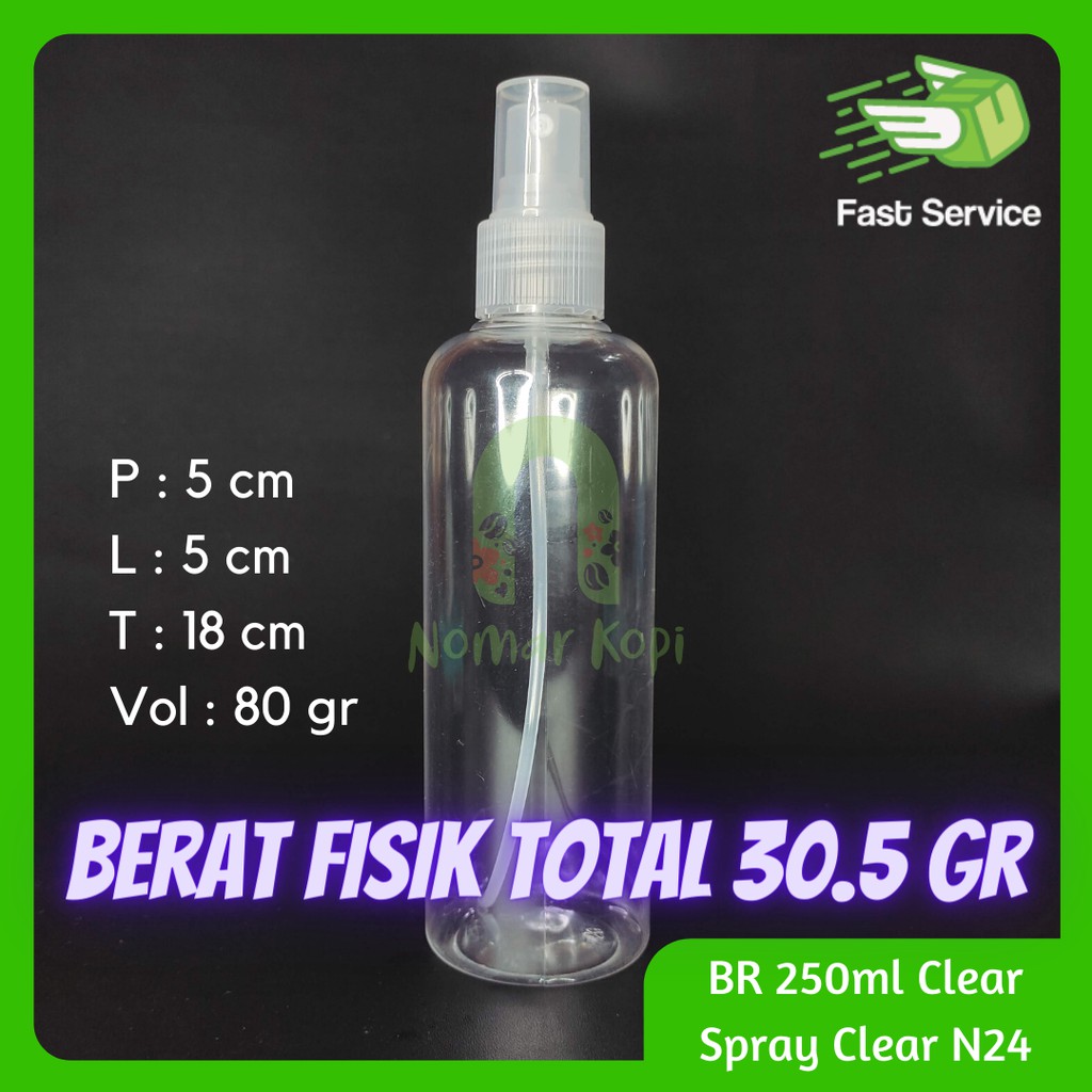 BOTOL SPRAY 250ml PET BENING TEBAL BODY MIST PARFUM SANITIZER GROSIR