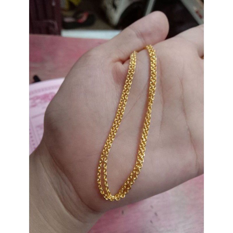 Kalung ring sepuh mas 24k perak murni