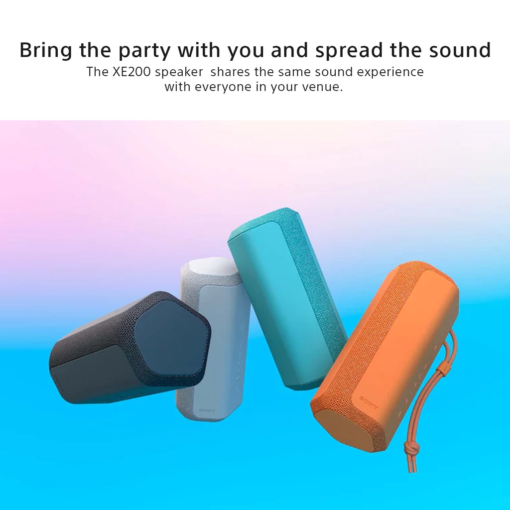 Speaker Sony SRS-XE200 X-Series Speaker Bluetooth Mega Bass Battery Up to 16h For Android &amp; IOS - Blue Portable Wireless Speaker