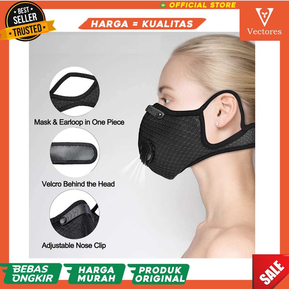 Sports Mask Masker Ventilated Anti Debu Olahraga Hiking BUY 1 GET 1