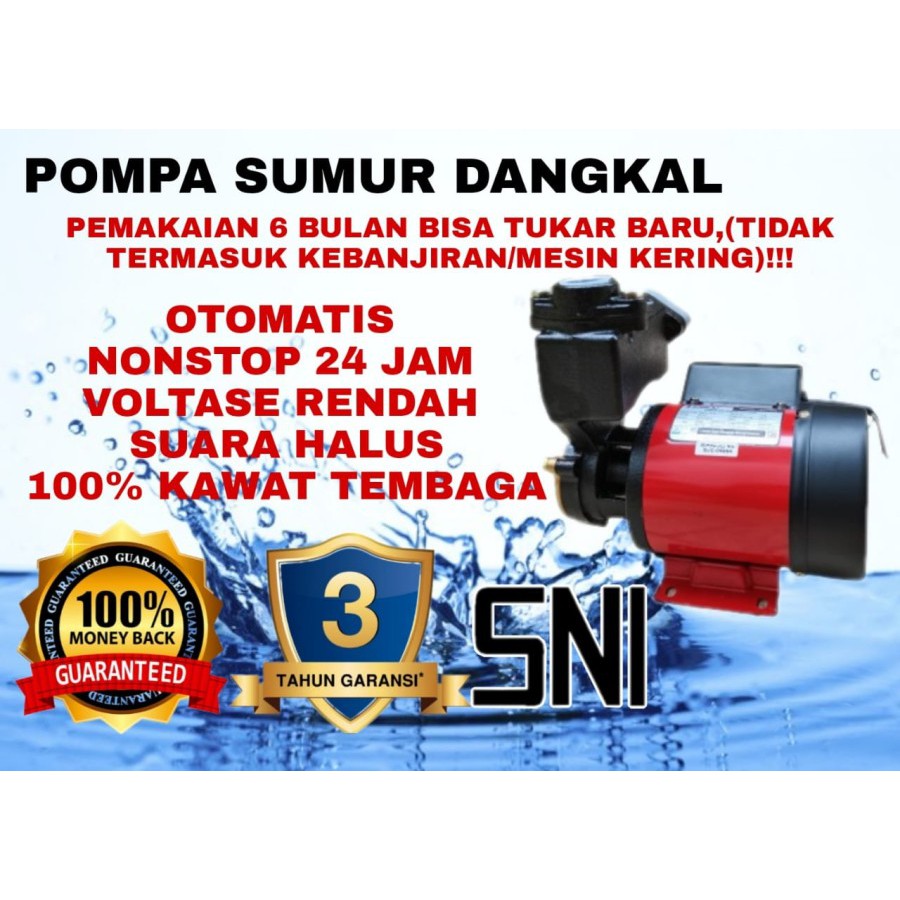 MAXPUMP SJ-128 Pompa Air Sumur Dangkal Non Otomatis Pompa Air 24jam Daya Rendah 125Watt 220Volt 50Hz