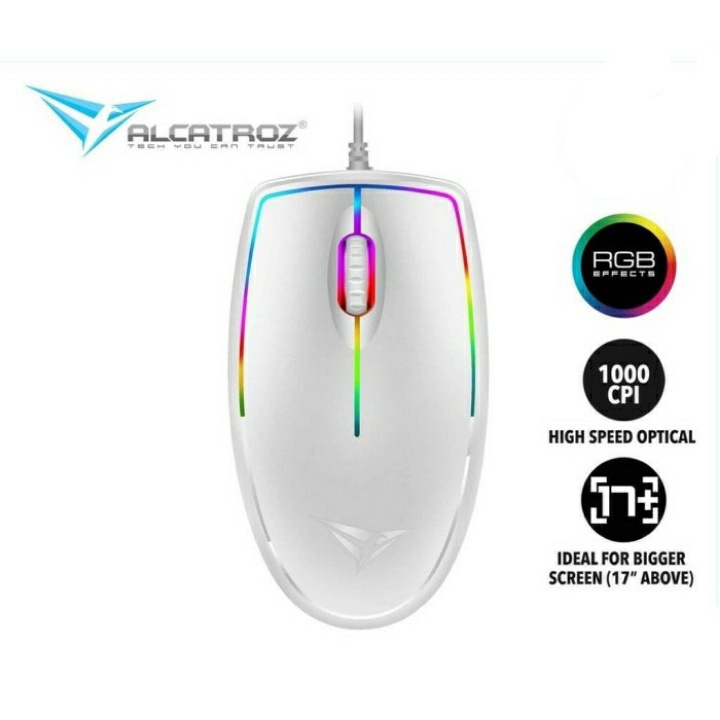 Alcatroz Asic 7 RGB Mouse Gaming FX 1000CPI LED Usb Optical – Hitam