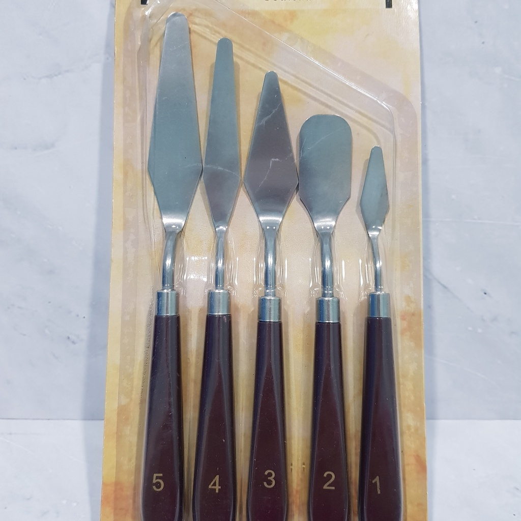 5 pc pallete knife cake pisau palet knive decor buttercream spatula decoration painting