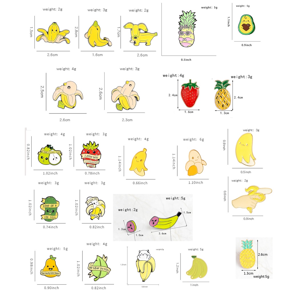 Bros Pin Bentuk Kartun Buah Pisang Apel Untuk Aksesoris Pakaian