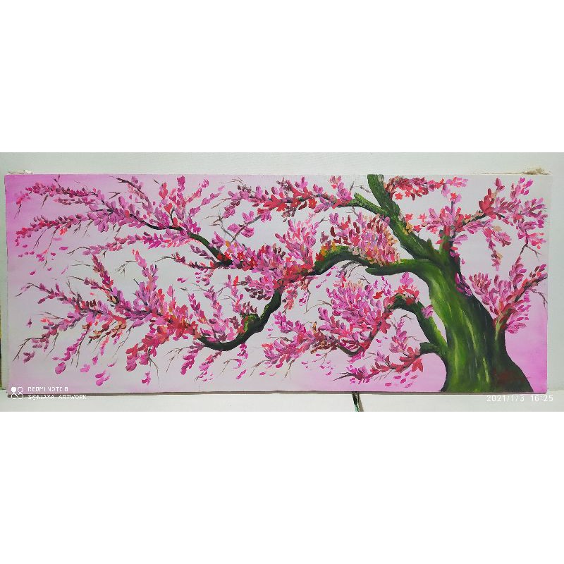 lukisan bunga sakura