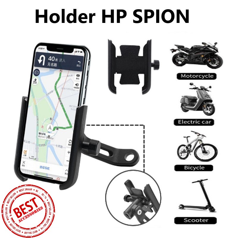 Phone Holder HP SPION Kaca Motor Universal Bracket Gojek Grab 756