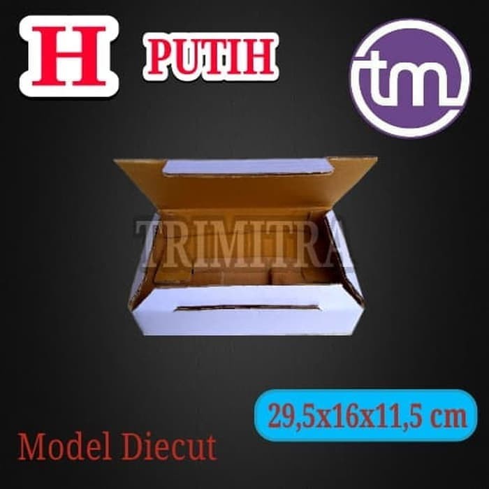 KOTAK KARDUS KARTON PACKING BOX POLOS KEMASAN CORRUGATED TYPE H PUTIH (KARDUS 29,5X15,5X11 PUTIH)